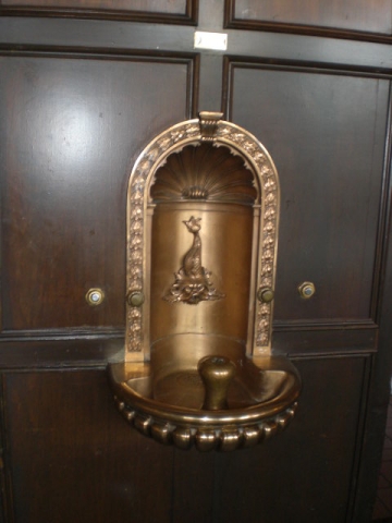 Restored drinking fountain in the Cafeteria